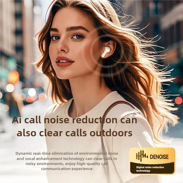 Alt view image 5 of 5 - Wireless Earbuds, Bluetooth 5.4 Headphones Bass Stereo, Ear Buds with Noise Cancelling Mic LED Display, IP7 Waterproof in Ear Earphones, 42H Playtime for Laptop Pad Phones Sports Workout