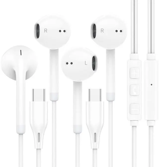 Main image of Vkozlm USB C Headphones Wired for iPhone 16 15, iPad Pro Air Mini, Type C Earphones for iPad 10, MacBook, Lenovo, Dell, USBC Earbuds Cord for Google Pixel, Samsung, Microphone, Volume Control, 2 Pack