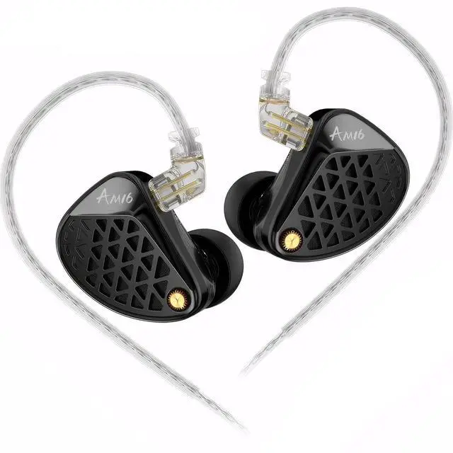 Main image of KZ AM16 Professional HiFi Earphones  8-Unit Balanced Armature in-Ear Headphones with Powerful Bass and High Fidelity, Replaceable Cable Earbuds (Without Mic, Bass-Enhanced Edition)