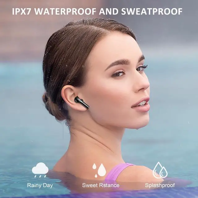 Alt view image 5 of 5 - Wireless Earbuds Bluetooth 5.4, in Ear buds 6-Mic ENC Noise Cancelling(Clearer Call) Mini Earphones Deep Bass HiFi Stereo,LED Power Display 35H Playtime IP7 Waterproof Headphones for Android iOS