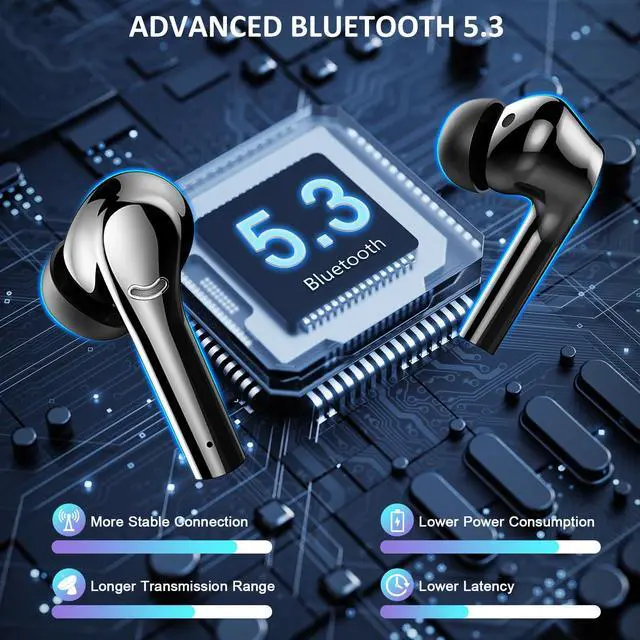 Alt view image 4 of 5 - Wireless Earbuds Bluetooth 5.4, in Ear buds 6-Mic ENC Noise Cancelling(Clearer Call) Mini Earphones Deep Bass HiFi Stereo,LED Power Display 35H Playtime IP7 Waterproof Headphones for Android iOS