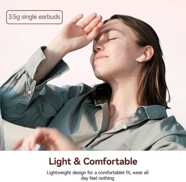 Alt view image 5 of 5 - ACEMO Wireless Earbuds Bluetooth 5.4 Headphones with 30H Playtime, ENC Noise Cancelling Mic, Deep Bass, LED Display Charging Case, IPX5 Waterproof Ear Buds for iOS Android Laptop, Skin Color