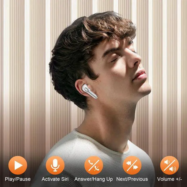 Alt view image 3 of 5 - Upgraded Bluetooth 5.3 Wireless Earbuds Headset, 60H Playtime &Charging Case, Hi-Fi Stereo Deep Bass, IPX7 Waterproof, for Gym/Running, Headphones Built-in Mic for Calls, Noise Cancelling Earphones