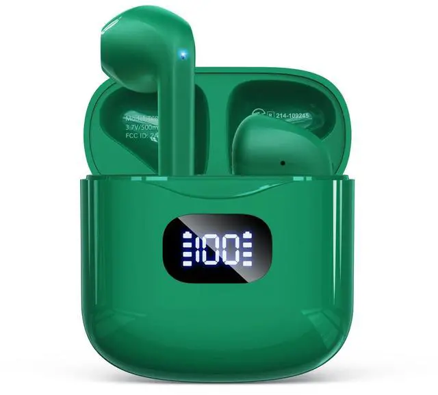 Main image of KTGEE Wireless Earbuds Bluetooth 5.3 Headphones, 40Hrs Playback Stereo Ear Buds with LED Display Charging Case IPX7 Waterproof in-Ear EarphonesBlack Green