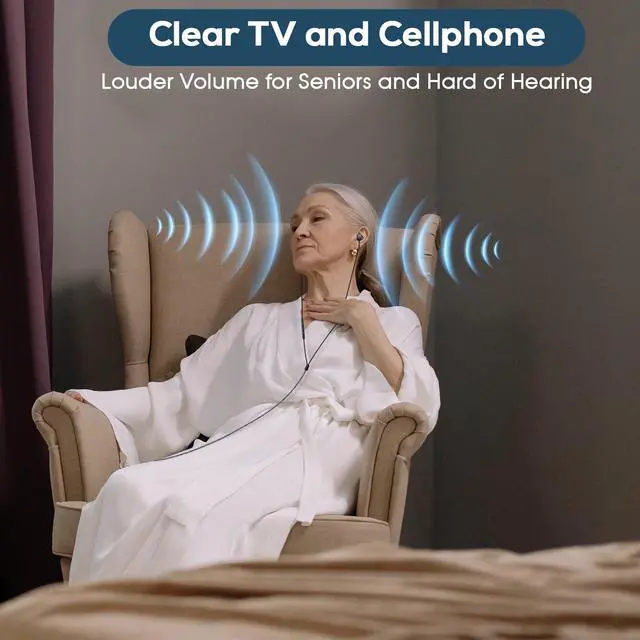 Alt view image 5 of 5 - Earpanda Pro 2 Dual Wireless Headphones for TV Watching, TV Headphones Wireless for Seniors Set of 2, Support Cell Phone Calls - Loud TV Volume Control, No Audio Delay, 100ft Long Range