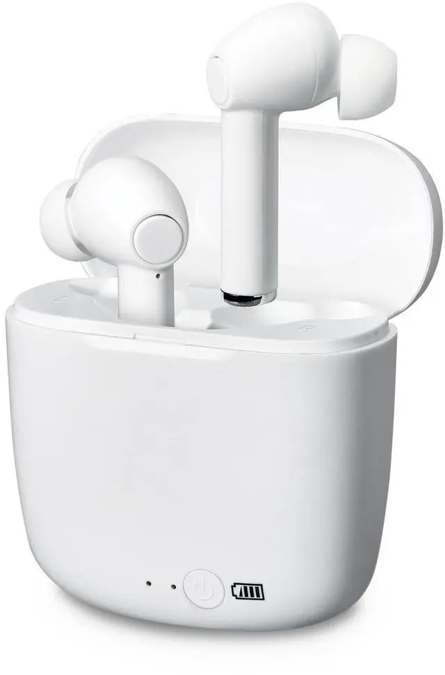 Main image of iLive Electronics Truly Wire-Free Bluetooth Earbuds, Sweatproof Design, Charging Case, Includes 3 Set of Ear Tips, White (IAEBT300W)