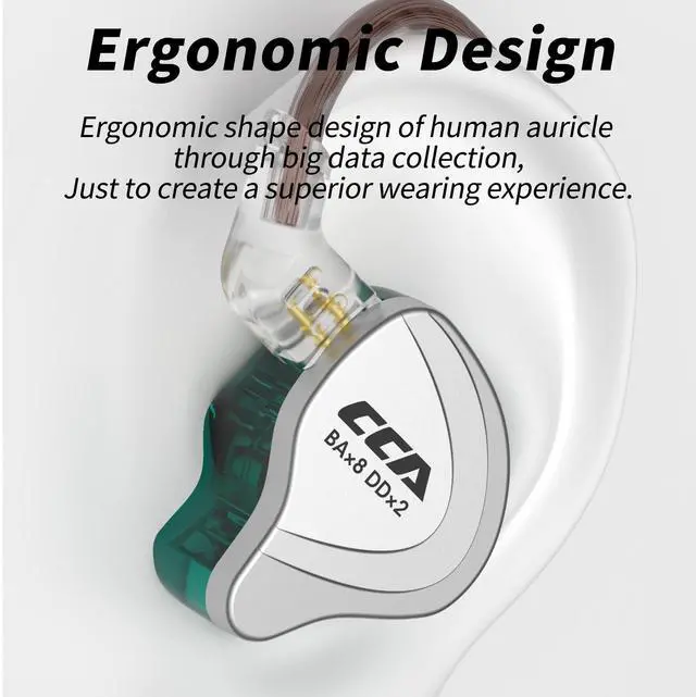 Alt view image 5 of 5 - CCA KZ C10 Earbuds with Microphone