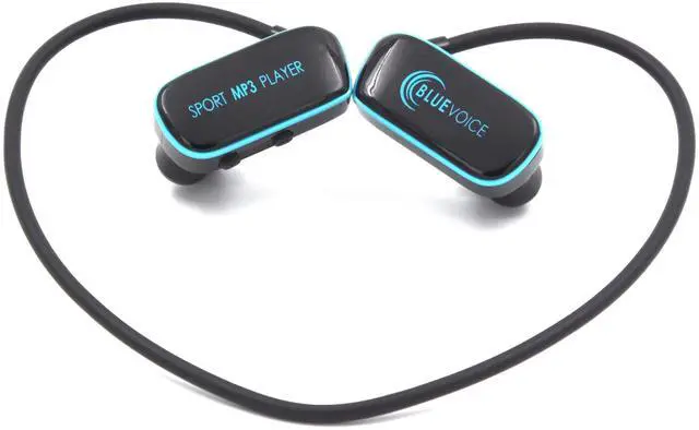 Main image of Blue Voice Waterproof MP3 Player Underwater Headphones for Swimming Wrap Around Earbuds 8GB Memory Swim Headset USB Rechargeable IPX8 Earbuds Water Proof for Gym Jogging Running Swimming black
