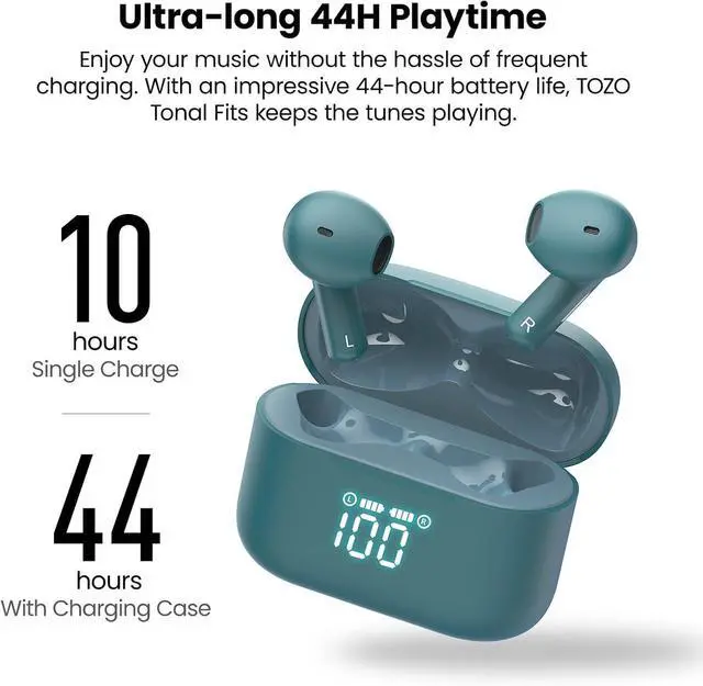 Alt view image 2 of 2 - Bluetooth Headphones, Wireless Bluetooth 5.4 in-Ear Headphones, Noise Cancelling Microphone, Wireless Headphones with Deep Bass, Wireless Earbuds, IPX5 Waterproof