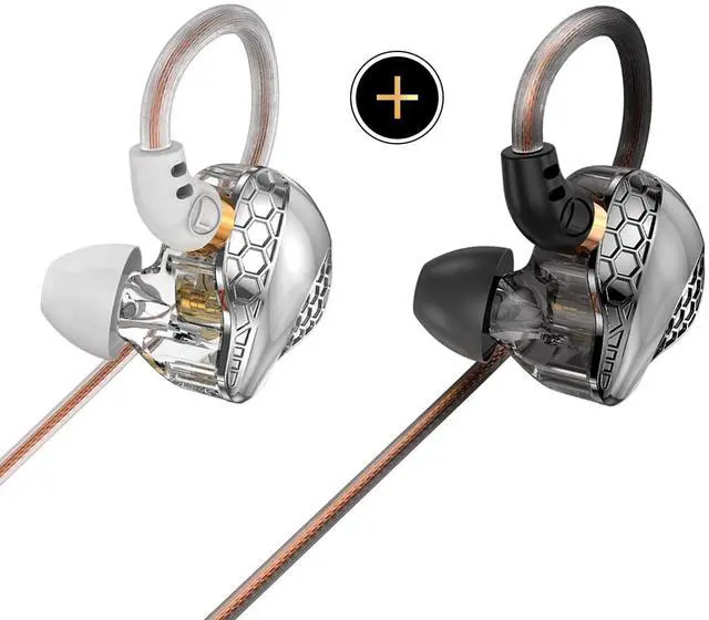 Alt view image 2 of 5 - 2 Pack H89 in Ear Monitor Headphones+TC01 Black Wired Earbuds