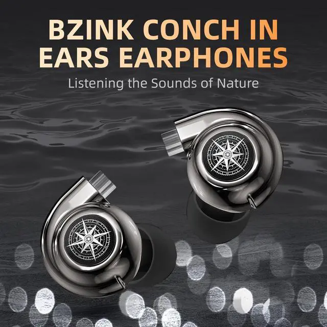 Alt view image 3 of 5 - BZINK 2 Pack H89 Wired Earbuds Conch in Ear Monitor Headphones