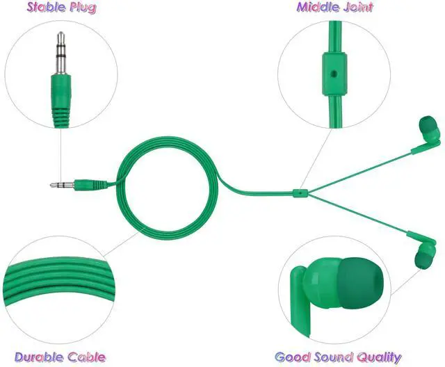 Alt view image 3 of 5 - QIDAIZUOEN 30 Packs Earbuds Bulk Headphones for Classrooms, Student Earphones Individually Wrapped for School in 7 Colors