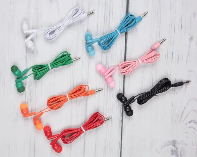 Alt view image 4 of 5 - QIDAIZUOEN 30 Packs Earbuds Bulk Headphones for Classrooms, Student Earphones Individually Wrapped for School in 7 Colors