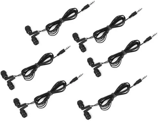 Alt view image 3 of 5 - QIDAIZUOEN 100 Packs Earbuds Bulk Classroom Headphones Wired in Ear Disposable Student Black Earphones Individually Wrapped for School Travel or Home Use