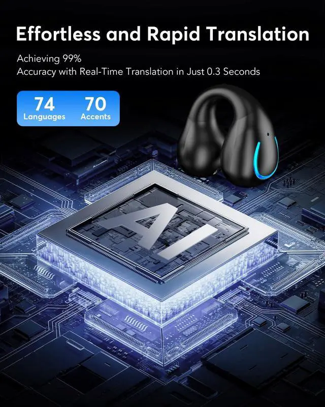 Alt view image 2 of 5 - Boytond AI Translation Earbuds Real Time, 144 Language Translator Earbuds, Audifonos Traductores Inglés Español, 3-in-1 Open Ear Translating Device for Travel Learning with Charging Case