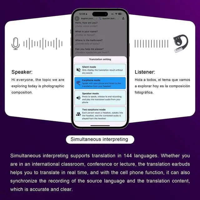 Alt view image 5 of 5 - Becklos Open Ear Headphones, Wireless Ear Buds with Earhooks, IPX7 Waterproof, Touch Control Earphones, Sport Headsets, Bluetooth 5.4 Headsets for Workout Running