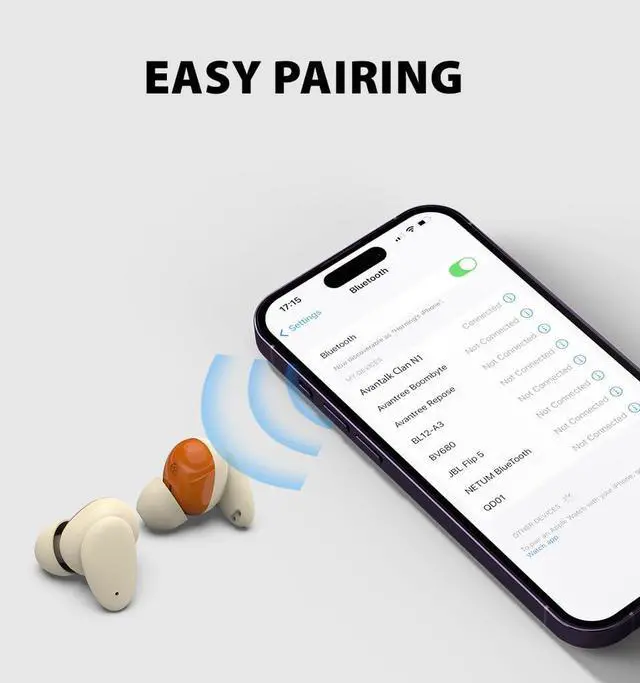 Alt view image 4 of 5 - Avantree SoundJet R1& Clan N1 Bundle - Airplane Bluetooth 5.3 Adapter - Active Noise-Canceling Wireless Earbuds for Music, Calls While Commuting with Hybrid ANC, Transparency Mode
