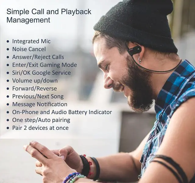 Alt view image 5 of 5 - AVAZI Bluetooth 5.1 Wireless Earbuds, Sport IPX7 Waterproof Earphones, Richer Bass HiFi Stereo in-Ear Earphones, Gaming Mode, 12 hrs, Running Bluetooth Headphones W/CVC6.0 Noise Cancelling Mic