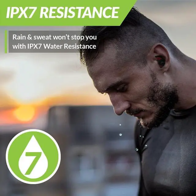 Alt view image 3 of 5 - Avantree SweatProof Wireless Earbuds with Ear Fins for Secure Fit, Best for Running Sport Workout Exercise, Great Sound with aptX, IPX7, Bluetooth 5.0 Earphones w/ 120Hrs Long Battery Life - TW106