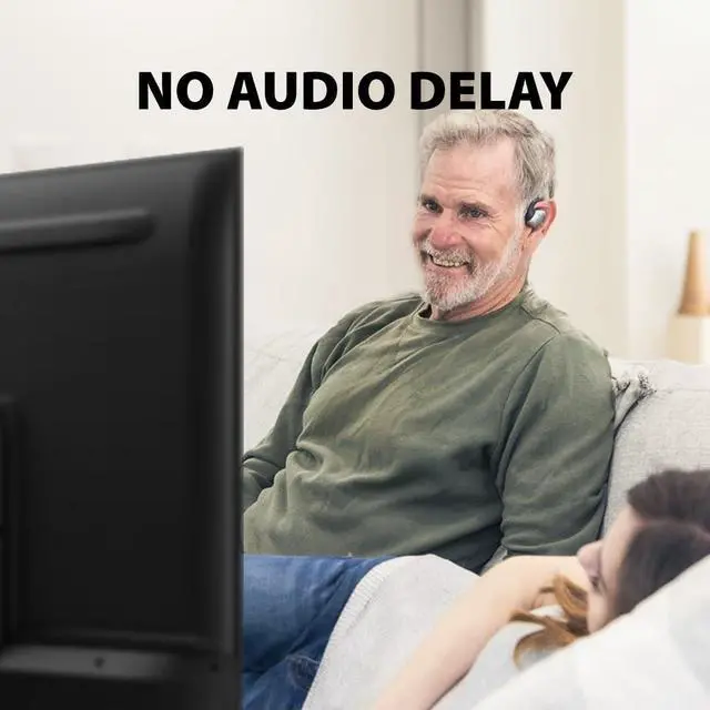 Alt view image 2 of 5 - Avantree Medley Pebble - Wireless Earbuds for TV Listening, Clear Voice Open Ear Bluetooth 5.3 Headphones for Seniors & Hard of Hearing, with Transmitter and Charging Dock, 10hrs Play Time