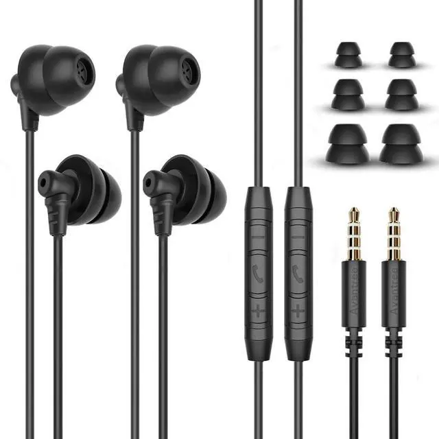 Main image of Avantree 2-Pack Wired Sleep Earbuds with Noise Blocking and Comfort for Side Sleepers  Ideal for ASMR and Sleep Music Lullaby E20