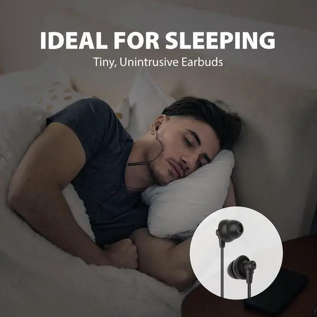 Alt view image 2 of 5 - Avantree 2-Pack Wired Sleep Earbuds with Noise Blocking and Comfort for Side Sleepers  Ideal for ASMR and Sleep Music Lullaby E20