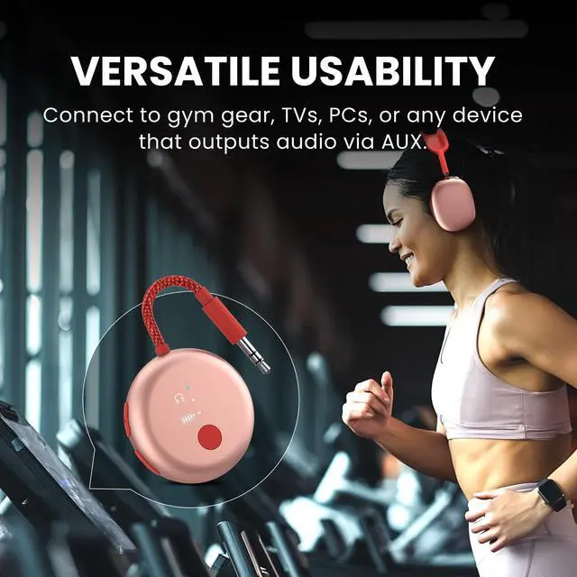 Alt view image 4 of 5 - Avantree SoundJet R1 & Wireless Earbuds - Airplane Bluetooth Adapter for Headphones & AirPods Travel Flight, aptX Adaptive, SweatProof Bluetooth Earbuds with Ear Fins for Secure Fit