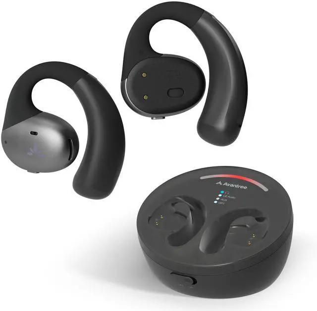 Main image of Avantree Medley Pebble - Wireless Earbuds for TV Listening, Clear Voice Open Ear Bluetooth 5.3 Headphones for Seniors & Hard of Hearing, with Transmitter and Charging Dock, 10hrs Play Time