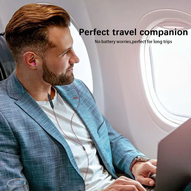 Alt view image 5 of 5 - AIAUXAI 3.5mm Wired Earbuds for iPhone for iPad/Computer,Noise Cancelling Headphones Wired with Microphone,in Ear Earphones for Kids,Women,School