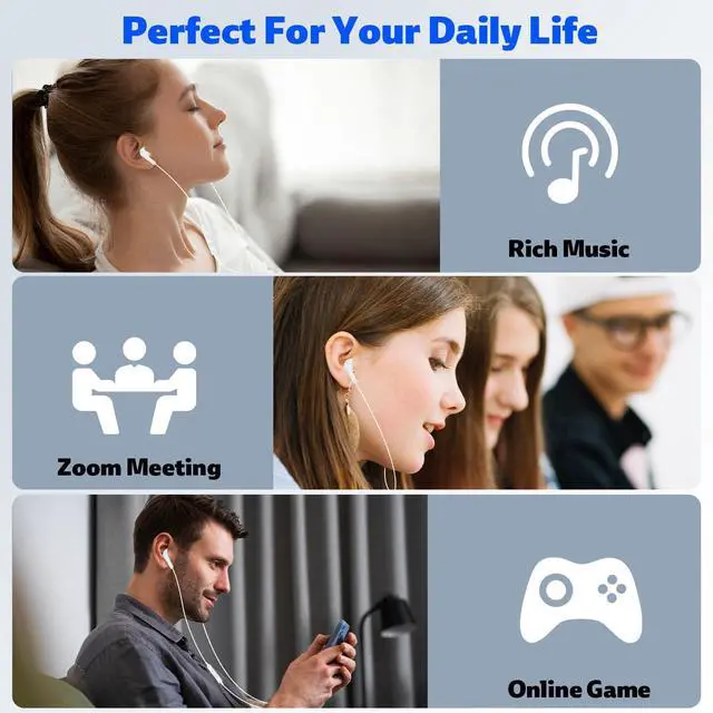 Alt view image 4 of 5 - USB C Headphones Wired Earphones for Samsung Galaxy S24 S25 Ultra A16 for iPhone 16 Wired Headphones,Type C Headsets with Mic for iPhone 16 Pro Max Galaxy A56 A55 A35 A34 S22 S23 FE for iPad 10th 11