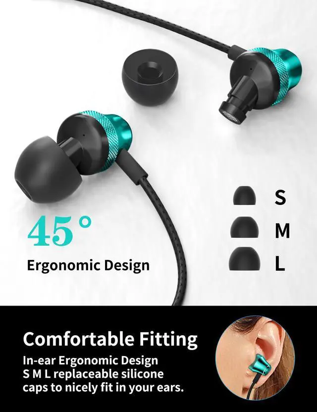 Alt view image 4 of 5 - AFGHOA Wired Earbuds with Microphone for Chromebook Laptop PC,3.5mm in Ear Headphones and 3 Pack USB-C to 3.5 mm Headphone Jack Adapter