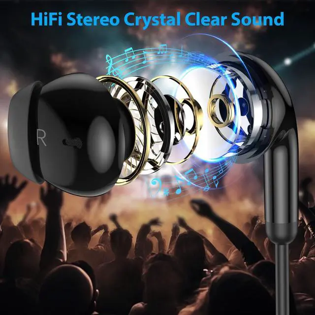 Alt view image 3 of 5 - AFGHOA USB C Wired Earbuds and 3 Pack USB C to 3.5 mm Headphone Adapter