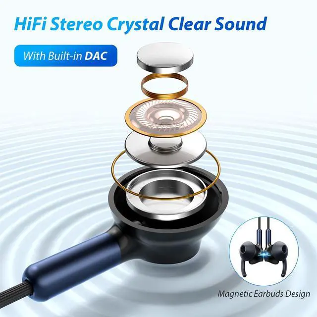 Alt view image 2 of 5 - AFGHOA USB C Headset Wired Earbuds with Microphone and USB-C to 3.5 mm Headphone Jack Adapter