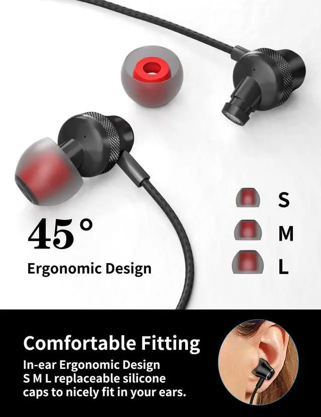Alt view image 4 of 5 - AFGHOA 3.5mm Jack Earbuds and USB C to 3.5mm Audio Headphones Adapter