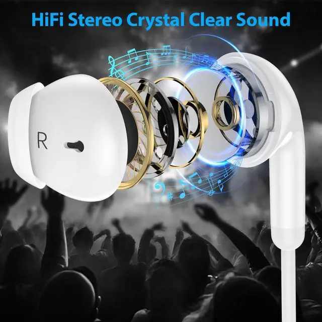 Alt view image 3 of 5 - AFGHOA USB C Earbuds Wired Headphones and 2 Pack USB C Anit Dust Plugs