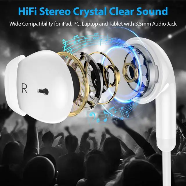 Alt view image 4 of 5 - AFGHOA 3.5mm Jack Wired Earbuds and 3 Pack USB C to 3.5 mm Audio Headphone Adapter