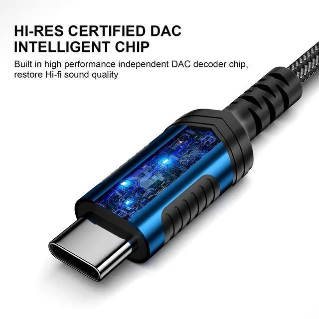 Alt view image 5 of 5 - AFGHOA 3.5mm Jack Earbuds Magnetic Wired Earphone and USB C to 3.5mm Adapter