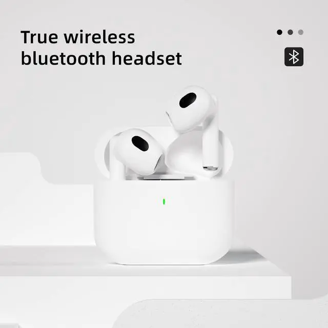 Alt view image 2 of 5 - AAZ Wireless 5.2 Bluetooth Headphones, Wireless Gaming Earbuds with Stereo Sound, in-Ear bass Sports White Headphones with Built-in Microphone