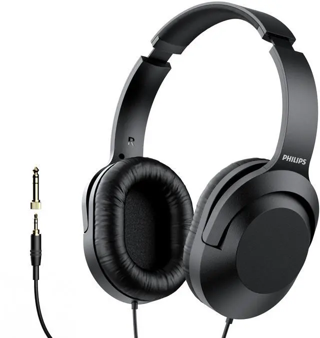 Main image of Philips Over Ear Wired Stereo Headphones for Podcasts, Studio Monitoring and Recording Headset for Computer, Keyboard and Guitar with 6.3 mm (1/4") Add On Adapter