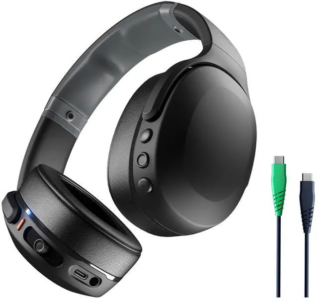 Main image of Skullcandy Crusher Evo Wireless Bluetooth Headphones with Multi-Sensory Bass and Charging Cable, Noise Isolating Over-Ear Fit, Up to 40 Hours Battery, Microphone for iPhone Android - True Black