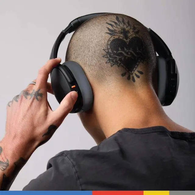 Alt view image 5 of 5 - Skullcandy Crusher Evo Wireless Bluetooth Headphones with Multi-Sensory Bass and Charging Cable, Noise Isolating Over-Ear Fit, Up to 40 Hours Battery, Microphone for iPhone Android - True Black