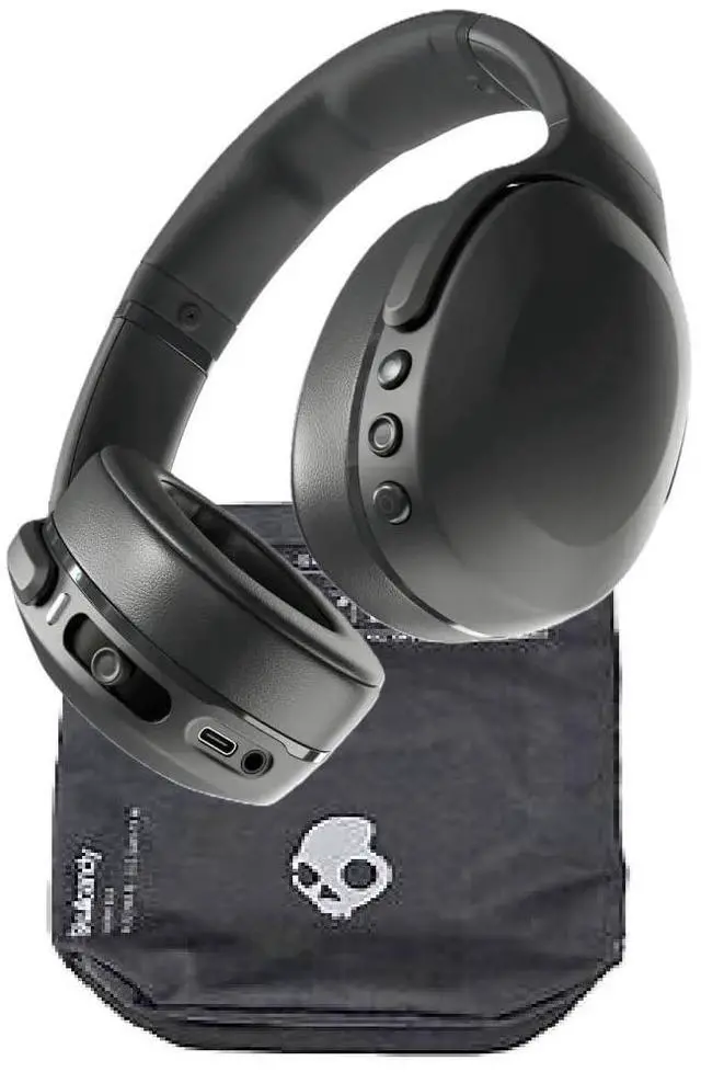 Alt view image 3 of 4 - Skullcandy Crusher EVO Wireless Noise Cancelling Over-Ear Headphones Bundle - Black
