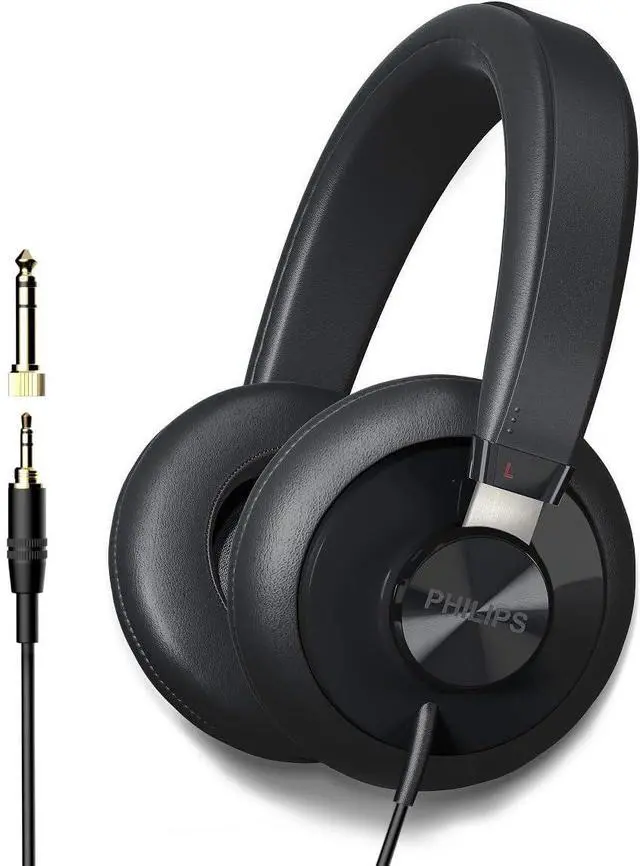Main image of Philips SHP6000 Wired Headphones Studio Monitor & Mixing DJ Stereo Headsets Over Ear Headphones Wired Noise Isolation with High Resolution Audio, Deep Bass and Superior Comfort
