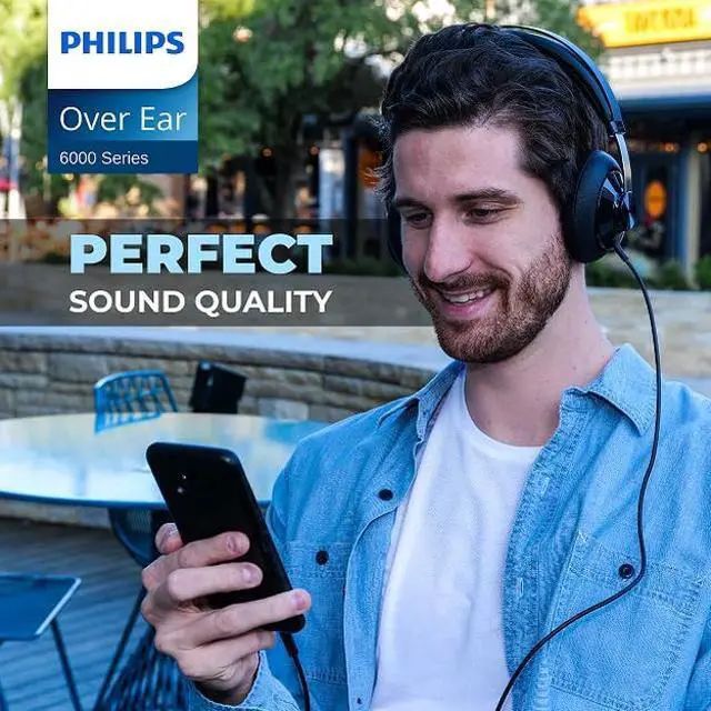 Alt view image 3 of 5 - Philips SHP6000 Wired Headphones Studio Monitor & Mixing DJ Stereo Headsets Over Ear Headphones Wired Noise Isolation with High Resolution Audio, Deep Bass and Superior Comfort