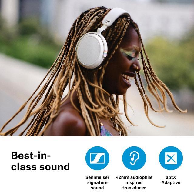 Alt view image 4 of 5 - Sennheiser Momentum 4 Wireless Headphones, Bluetooth for Crystal-Clear Calls w/Adaptive Noise Cancellation, 60h Battery Life, Customizable Sound & Lightweight Folding Design, Pride Edition