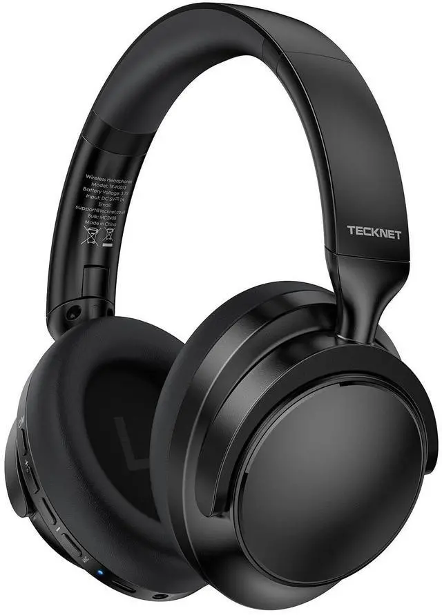 Main image of TECKNET Active Noise Cancelling Headphones Wireless & Wired, 70H Playtime Bluetooth Headphones Over Ear Built-in Mic, 3.5mm Cable Dual Connection Foldable Headset Comfort for Home Office Travel