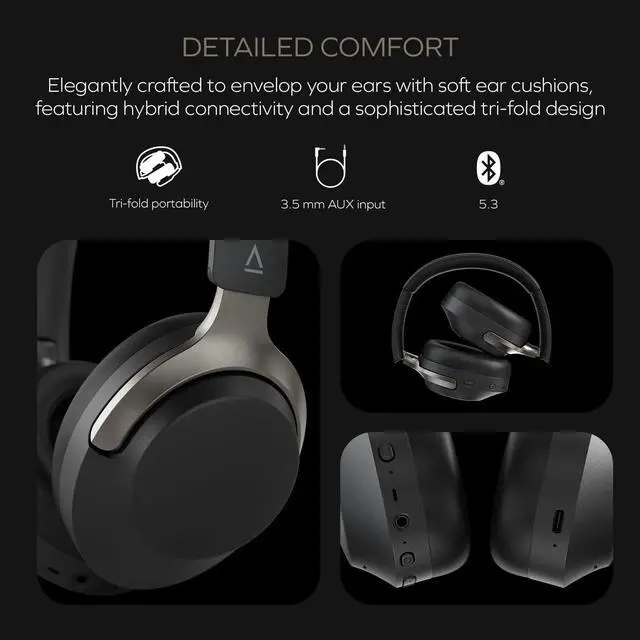 Alt view image 4 of 5 - Creative Zen Hybrid SXFI Wireless Over-Ear Headphones with Super X-Fi Technology, Adaptive Hybrid Active Noise Cancellation, Ambient Mode, Up to 70 Hours (ANC Off), Low Latency Mode (Light Gray)