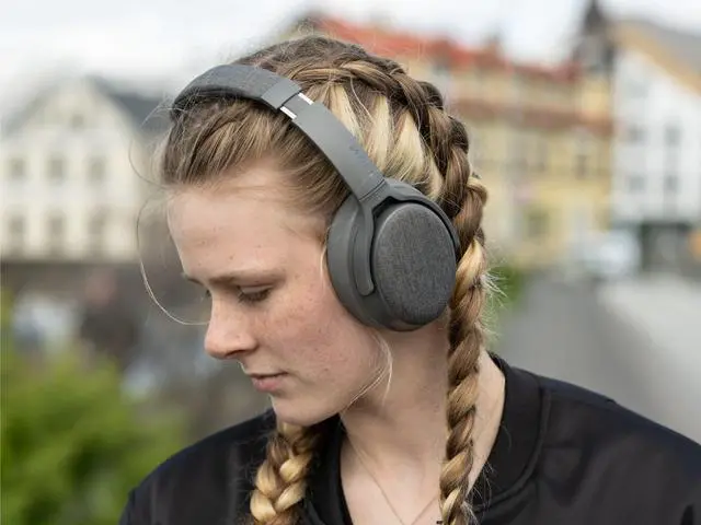 Alt view image 4 of 5 - Made for , Active Noise Cancelling Bluetooth Headphones with Built-in Microphone | Grey