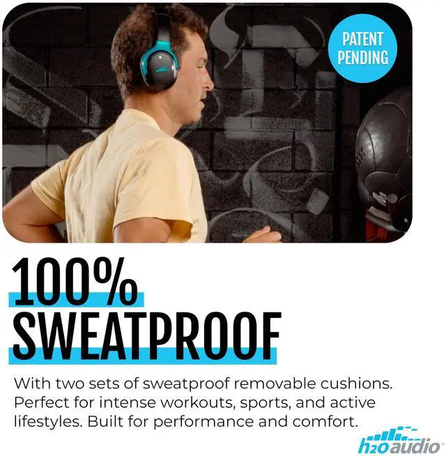 Alt view image 4 of 5 - RIPT Ultra Over-Ear Sport Headphones, Active Noise Cancellation and Transparency Mode, 50-Hour Battery Life, 2 Sets of Cushions, Sweat-Proof Silicone and Leatherette, Premium Sound, Waterproof
