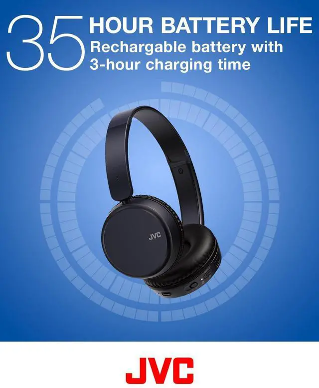 Alt view image 3 of 5 - JVC Deep Bass Wireless Headphones, Bluetooth 5.2, Built-in EQ (Bass/Clear/Normal), Multi-Point Connection, Voice Assistant Compatible, 35 Hour Battery Life - HAS36WB (Black)